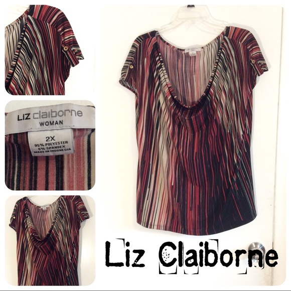 Liz Claiborne | Tops | Liz Claiborne Plus Size Variegated Blouse | Poshmark